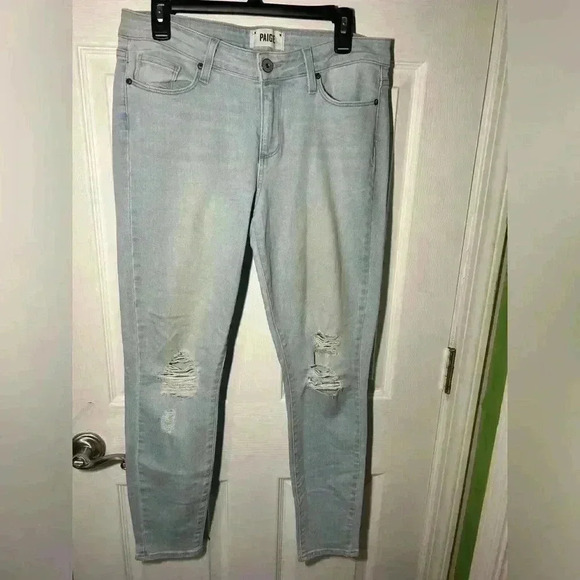 Paige Verdugo Ankle jeans. Light wash distressed. Size 31. - Picture 1 of 14